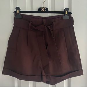 Madewell Pleated Belted Wool Shorts